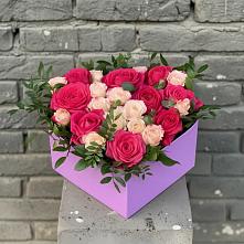 Цветочная композиция из Розы в коробке в Минеральных водах