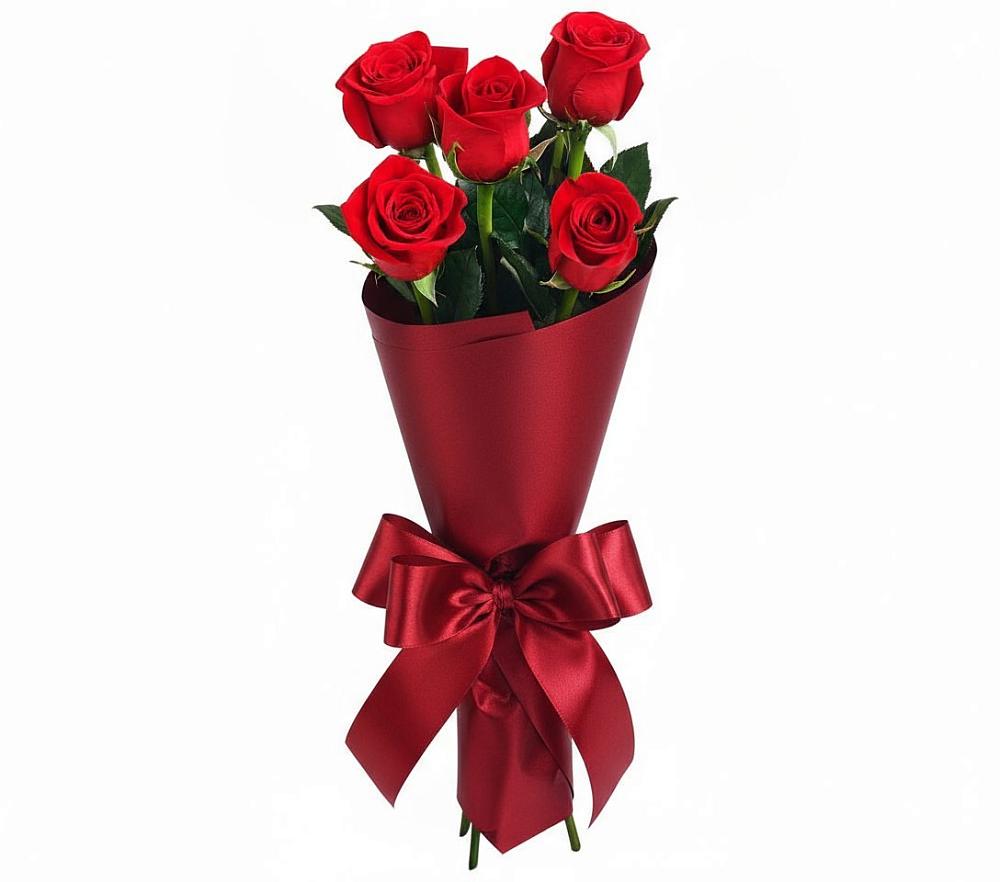 Букет 5 Красных роз Эдлесс Лав в Минеральных водах