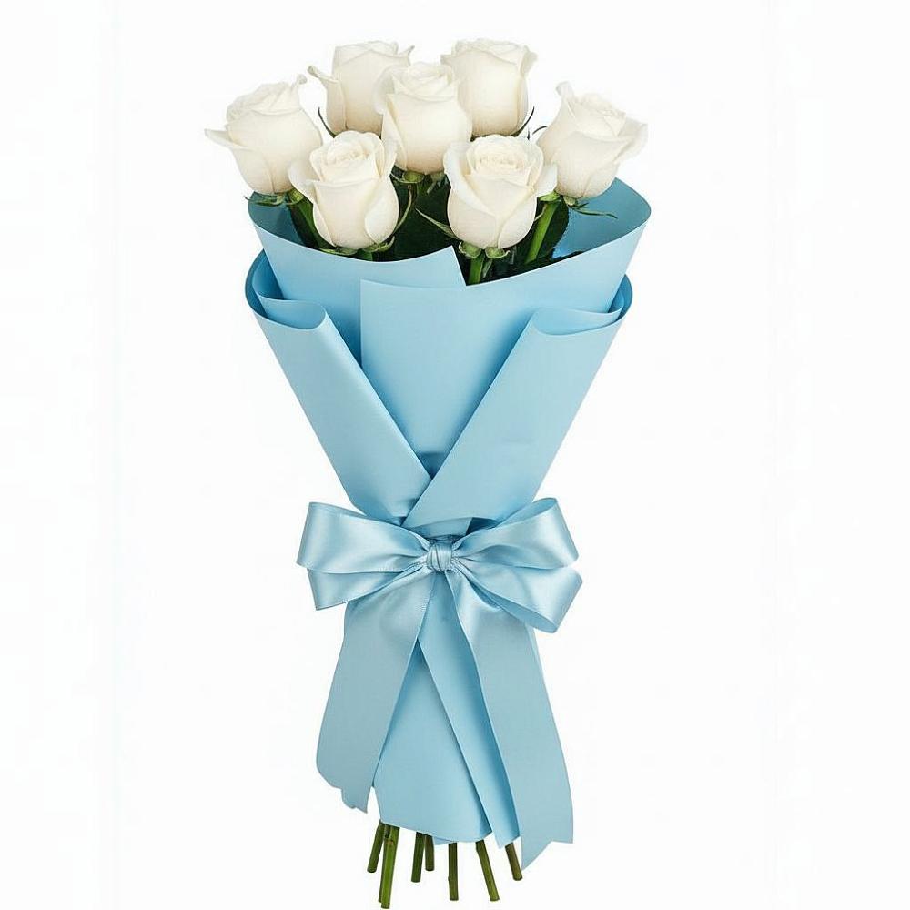 Букет 7 белых роз Проуд в Минеральных водах
