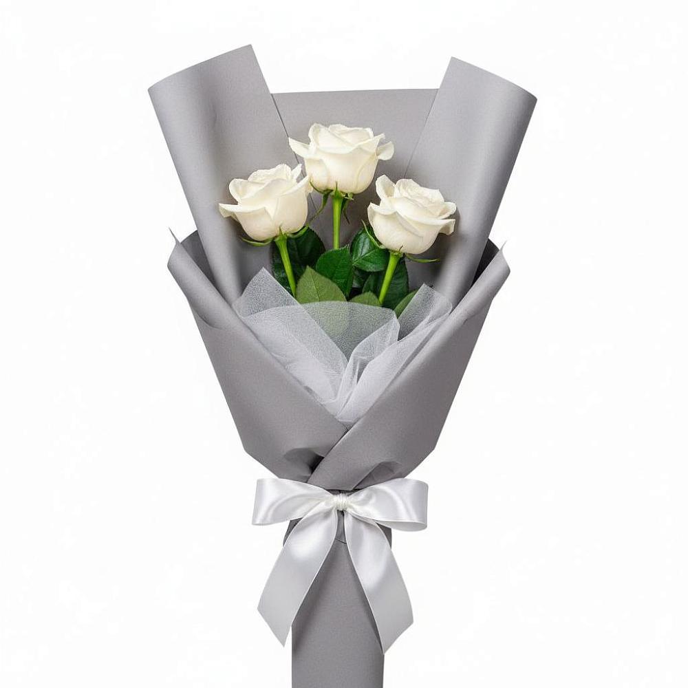 Букет 3 белые розы в Минеральных водах