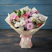 Букет цветов из:  Хризантемы, Альстромерии и Розы в Минеральных водах