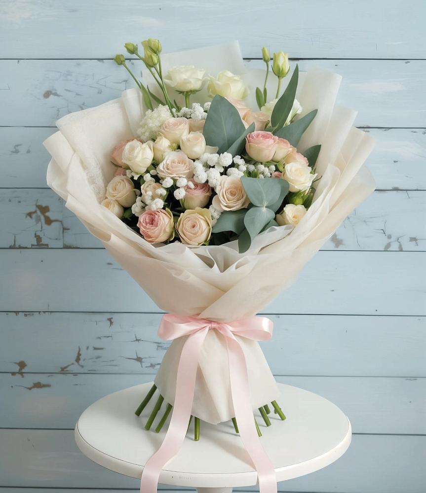 Букет цветов из: Розы и Лизиантусы в Минеральных водах