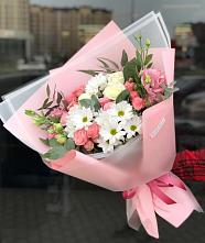 Букет цветов из:  Розы, Лизиантусы и Хризантемы в Минеральных водах