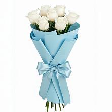 Букет 7 белых роз Проуд в Минеральных водах