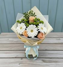 Букет цветов из:  Герберы, Розы и Хризантемы в Минеральных водах