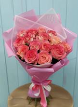 Букет 15 Розовых роз Равель в Минеральных водах