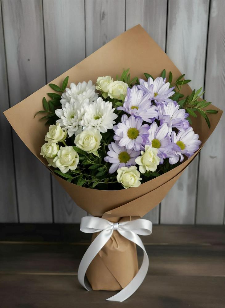 Букет цветов из: Хризантемы и Розы в Минеральных водах